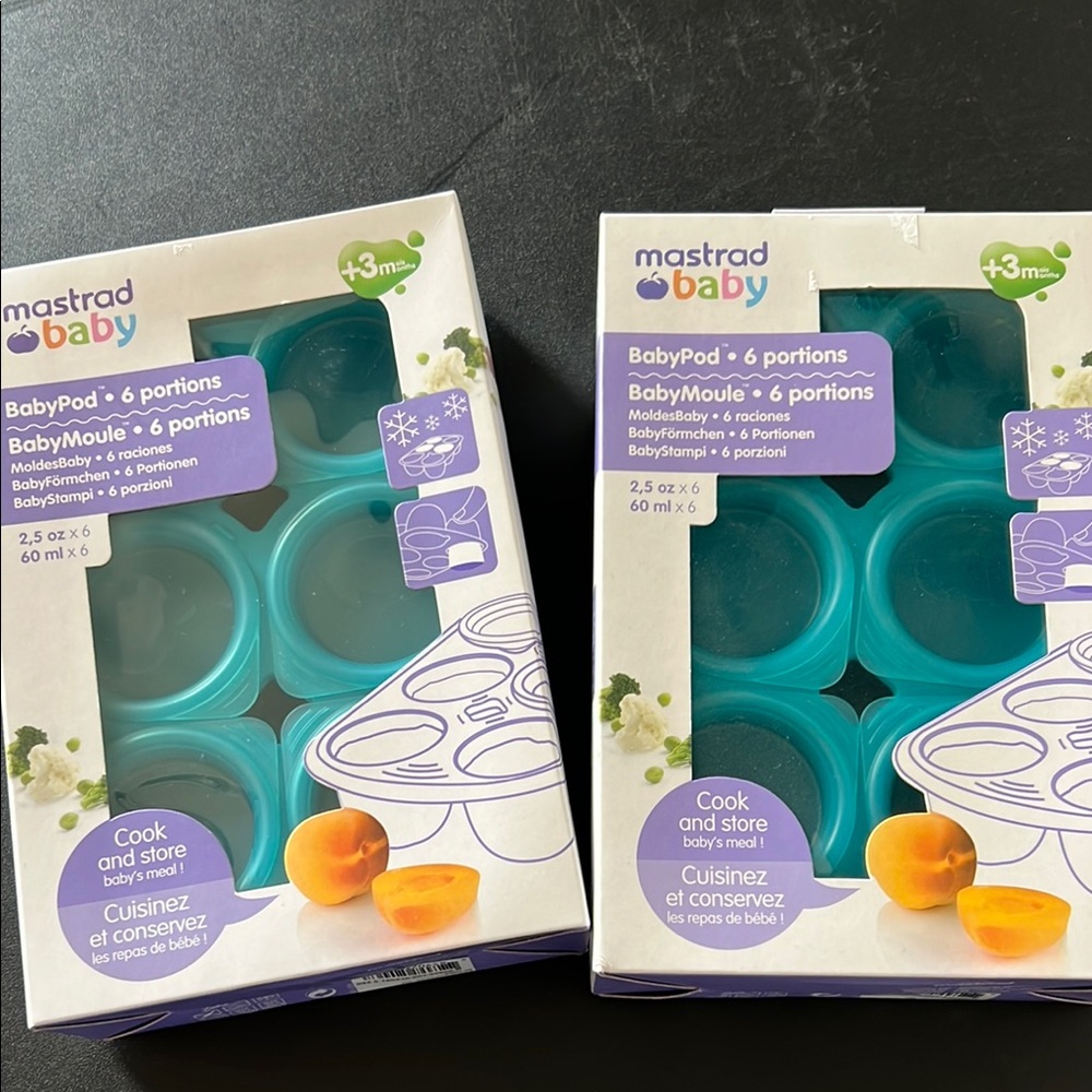 Set of 2 NEW Sealed Mastrad BabyPod 6 Portions Molds
